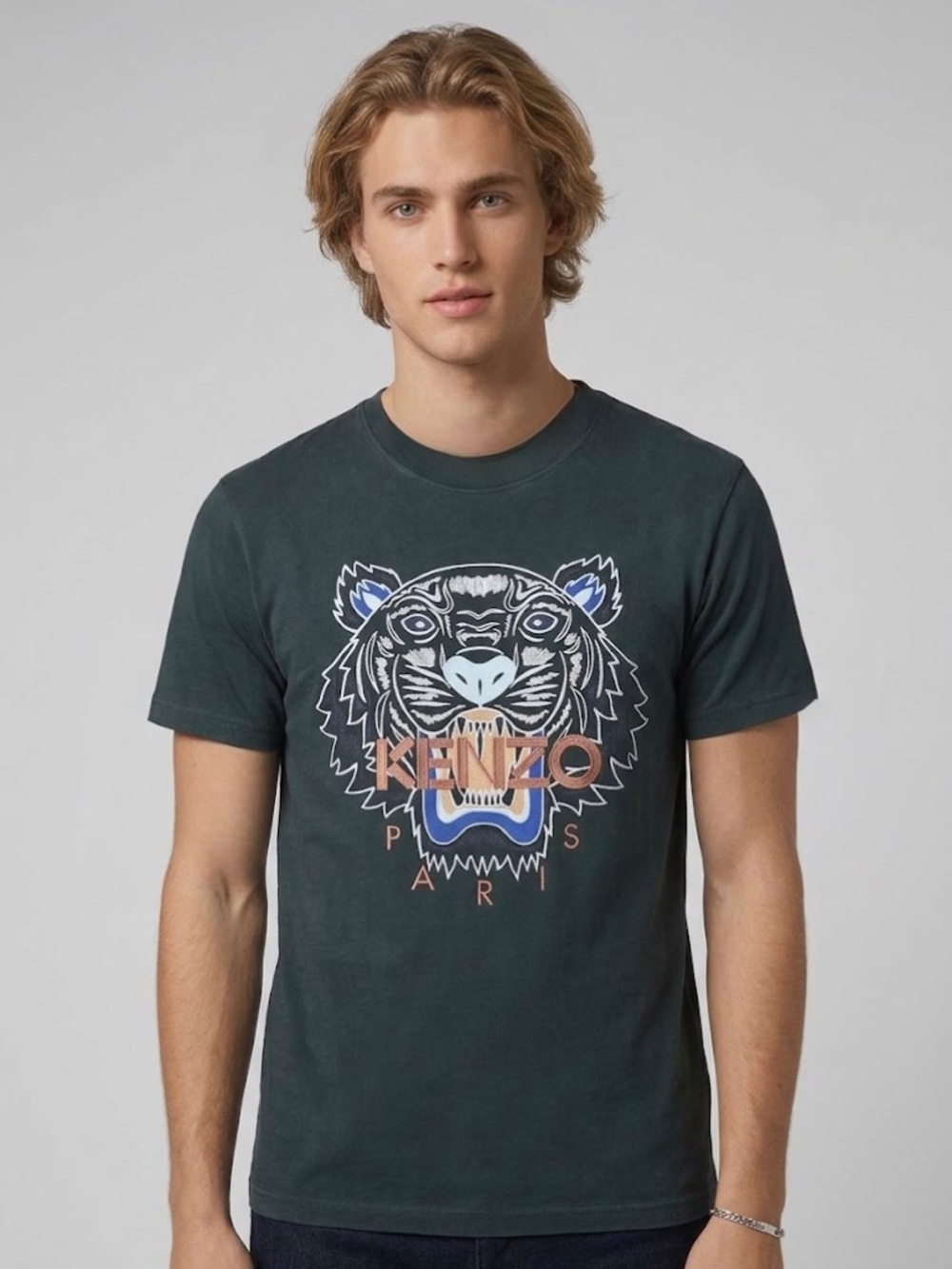 KENZO Paris Iconic Tiger T-Shirt - SS21 Navy/Dark Green - Size Medium